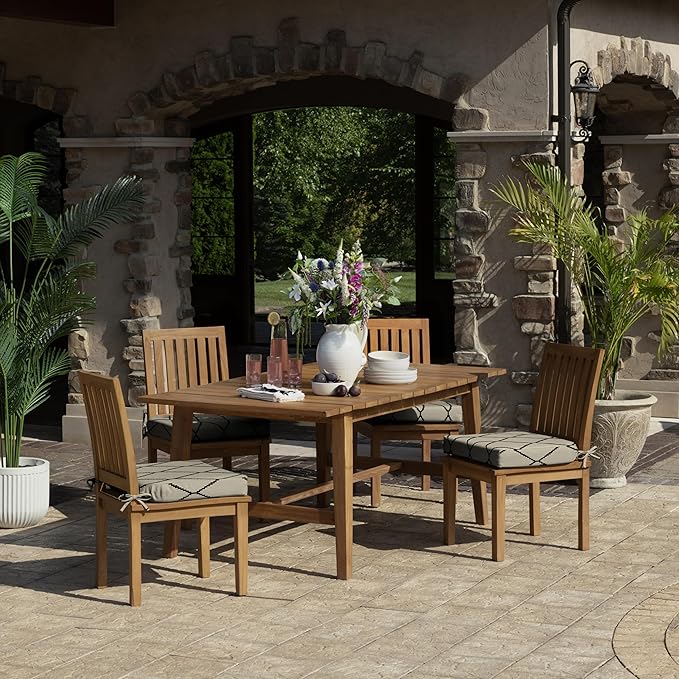 Arden Foam Outdoor Round Back Seat Cushion, 20 x 19, Made with ProFoam, Rain-Proof, Fade Resistant, Tan Diamond Trellis