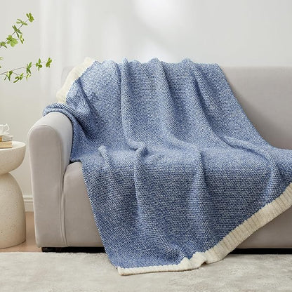 Snuggle Sac Blue Throw XL Blanket 50x70,Super Soft Warm Blankets Oversized Throw Knit Blankets Fuzzy Plush Blanket, Royal Blue, 50x70 inches