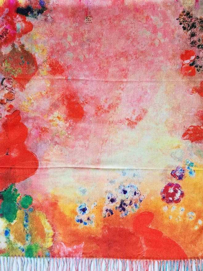 VENVSBEE Reversible Scarf Soft Large Shawl Wrap Blanket Double Sided Art Print Warm Pashmina Stoles Klimt Van Gogh Gifts