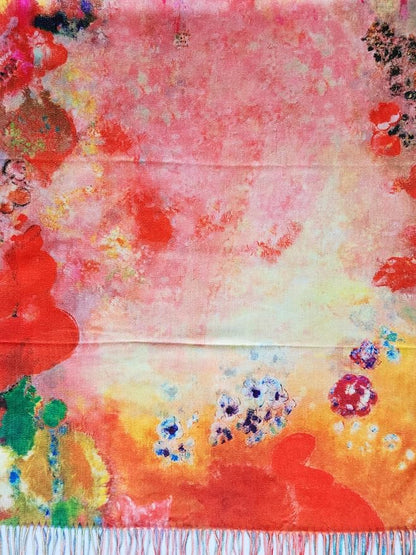 VENVSBEE Reversible Scarf Soft Large Shawl Wrap Blanket Double Sided Art Print Warm Pashmina Stoles Klimt Van Gogh Gifts