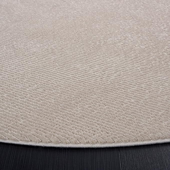 SAFAVIEH Revive Collection Area Rug - 6'7" Round, Beige, Solid Design, Non-Shedding & Easy Care, Ideal for High Traffic Areas in Living Room, Bedroom (REV102B)