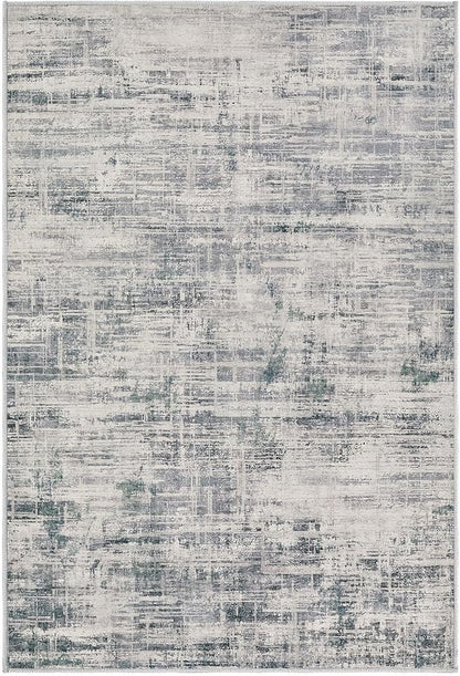 2x3 Entryway Area Rugs: Washable Neutral Abstract Small Rug Door Mat Non-Slip Soft Low Pile Indoor Carpe for Entrance Kitchen Front Door Bathroom Entry Kids Room - Gray