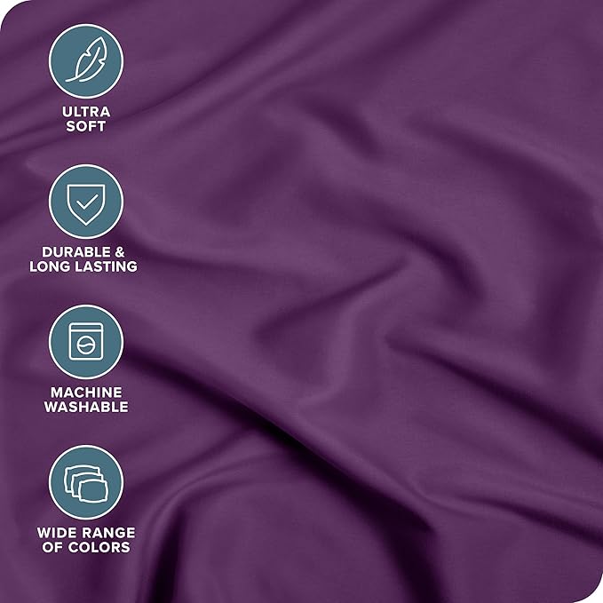 Bare Home 2-Pack Fitted Bottom Sheets Twin XL - Premium 1800 Ultra-Soft Wrinkle Resistant Microfiber - Deep Pocket (Twin XL, Plum)