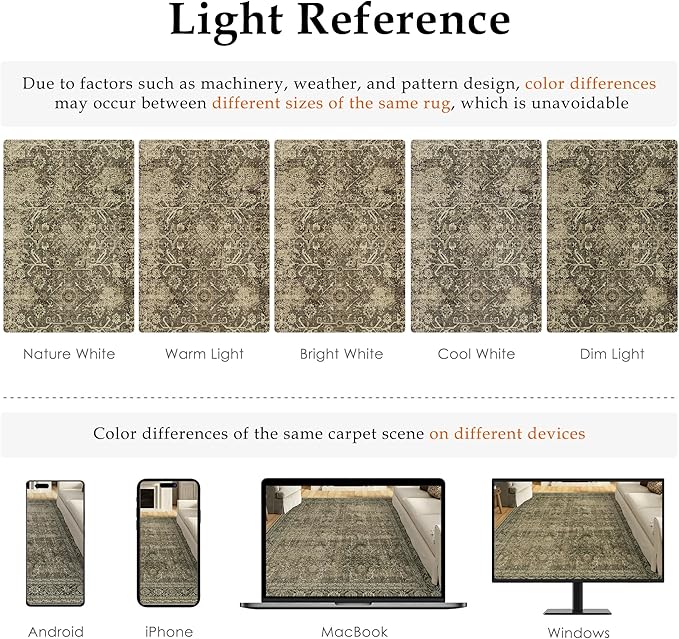 Light Brown Runner Rug 2x12 Vintage Area Rug Hallway Indoor Kitchen Washable Living Room Carpet Tribal Distressed Rug Retro Accent Throw Rug for Office Dining Room Bathroom