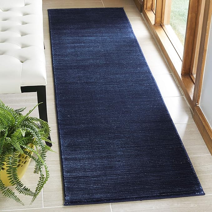 SAFAVIEH Vision Collection Runner Rug - 2'2" x 12', Navy, Modern Ombre Design, Non-Shedding & Easy to Clean, Ideal for Foyer, Hallway, Bedroom (VSN606N)