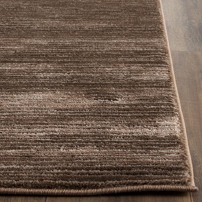 SAFAVIEH Vision Collection Area Rug - 6'7" Square, Brown, Modern Ombre Design, Non-Shedding & Easy to Clean, Ideal for Living Room, Bedroom, Dining Space (VSN606E)
