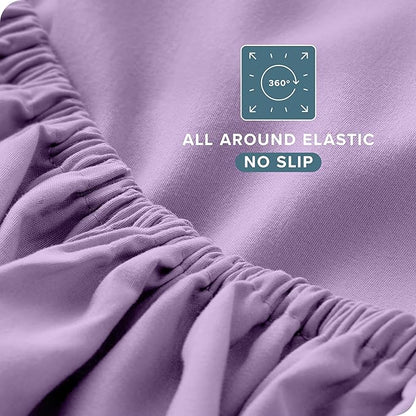Bare Home Full Sheet Set - Luxury 1800 Ultra-Soft Microfiber Full Bed Sheets - Double Brushed - Deep Pockets - Easy Fit - 4 Piece Set - Bedding Sheets & Pillowcases (Full, Lavender)