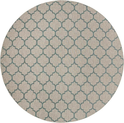 Unique Loom Outdoor Trellis Collection Area Rug - Trellis (Round 13' 0" x 13' 0", Gray/ Ivory)