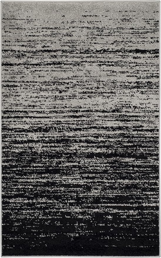 SAFAVIEH Area Rug 3x5 - Adirondack Collection - Silver & Black, Modern Ombre Design, Non Shedding & Easy to Clean, Ideal for Living Room, Bedroom, Office, Dining Space (ADR113A)