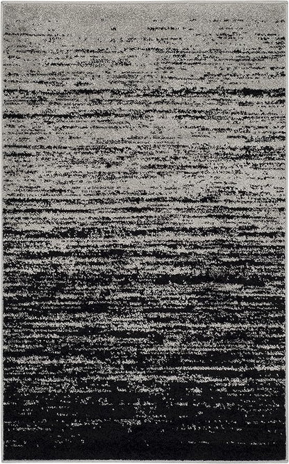 SAFAVIEH Area Rug 3x5 - Adirondack Collection - Silver & Black, Modern Ombre Design, Non Shedding & Easy to Clean, Ideal for Living Room, Bedroom, Office, Dining Space (ADR113A)