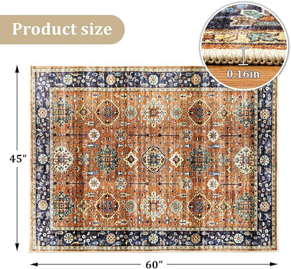 Office Chair Mat for Hardwood Floor, 60"x45" Easy Glide Computer Desk Mat Protector for Rolling Chair Under Desk Rug Nonslip Backing, Machine Wash, (Modern)