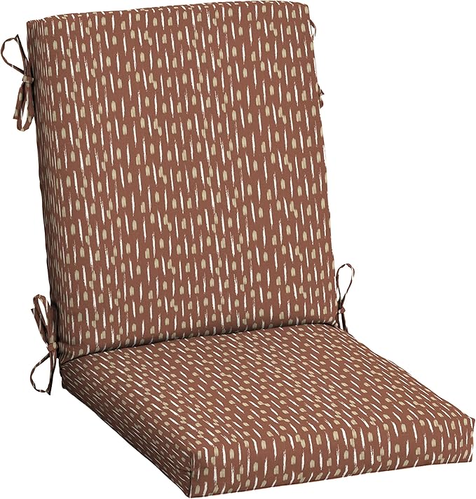 Arden Selections Outdoor Dining Chair Cushion 20 x 20, Rain-Proof, Fade Resistant 20 x 20, Rust Red Brushed Texture