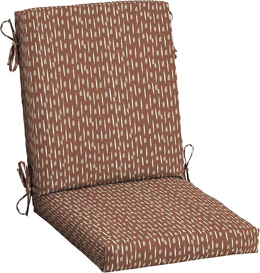Arden Selections Outdoor Dining Chair Cushion 20 x 20, Rain-Proof, Fade Resistant 20 x 20, Rust Red Brushed Texture