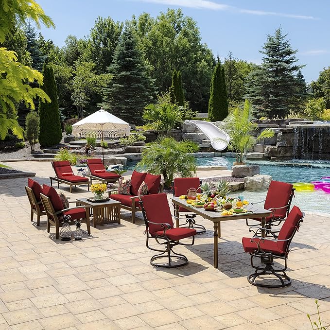 Arden Outdoor Dining Chair Cushion, 20 x 20, Rain-Proof, Fade Resistant, Ruby Red Leala