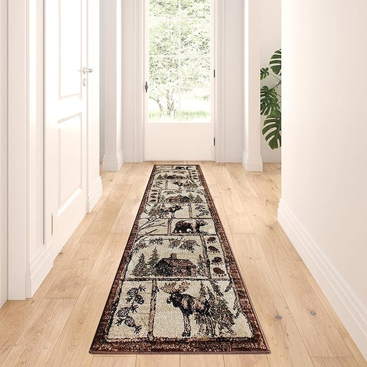 Cabin Style Area Rug Runner 2 Feet 2 Inch X 7 Feet 2 Inch Design L-362