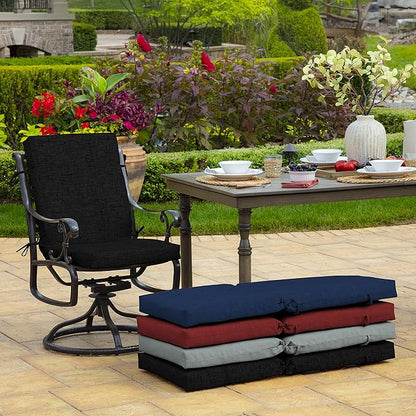 Arden Outdoor Dining Chair Cushion, 2 Pack, 20 x 20, Rain-Proof, Fade Resistant, Black Leala