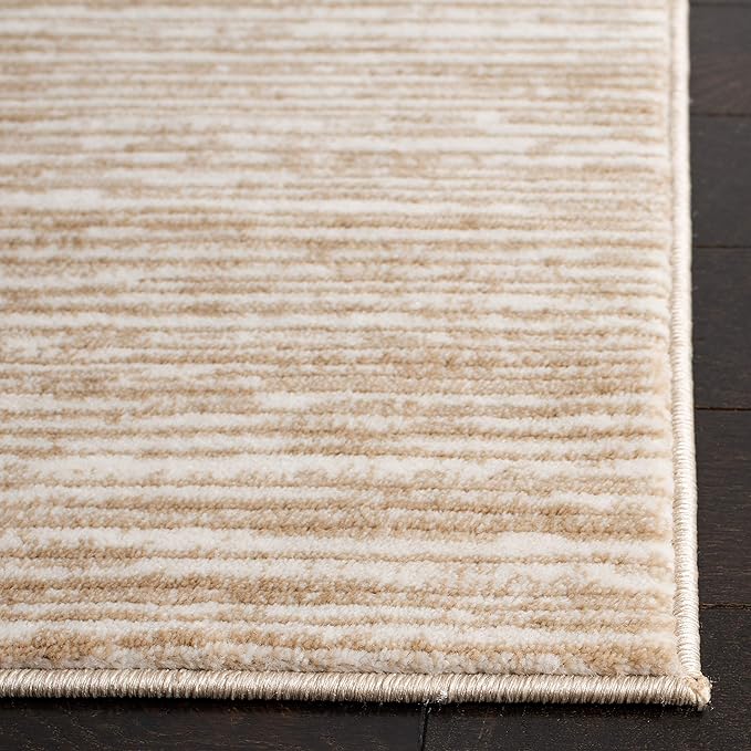 SAFAVIEH Vision Collection Area Rug - 5' Square, Cream, Modern Ombre Design, Non-Shedding & Easy to Clean, Ideal for Living Room, Bedroom, Dining Space (VSN606F)