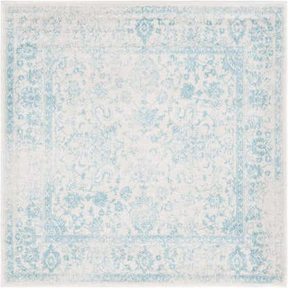 SAFAVIEH Adirondack Collection Area Rug - 10' Square, Ivory & Light Blue, Distressed Design, Non-Shedding & Easy to Clean, Ideal for Living Room, Bedroom, Dining Space (ADR109L)