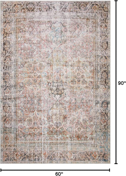 Loloi Adrian Collection ADR-05 Sunset/Charcoal 5'-0" x 7'-6", .19" Thick Area Rug