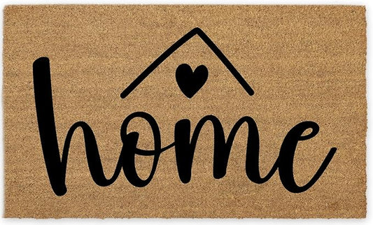 Coir Door Mats 17" X 30", Non-Slip Sturdy, PVC Backed Heavy Duty, Easy to Clean, Ideal for Door Entrance, Patio, Porch, Backyard, Garages, A Home Made of Love
