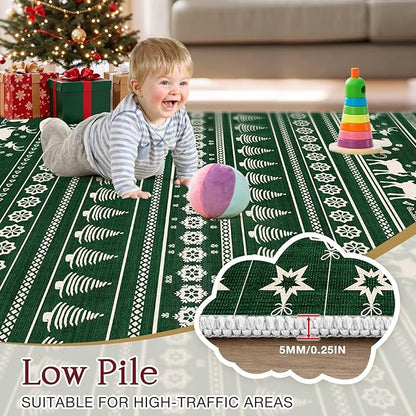 Abstract Living Room Rug 2X3 - Modern Washable Christmas Soft Thin Area Rug for Living Room Bedroom Under Dining Table - Neutral Indoor Floor Rug Carpets for Home Office Playroom Nursery - Brown