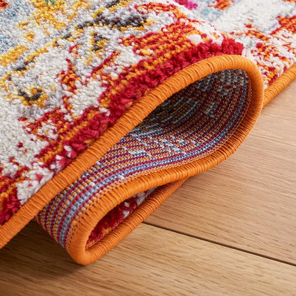 SAFAVIEH Madison Collection Accent Rug - 3' x 5', Rust & Pink, Boho Diamond Distressed Design, Non-Shedding & Easy Care, Ideal for High Traffic Areas in Entryway, Living Room, Bedroom (MAD418Q)