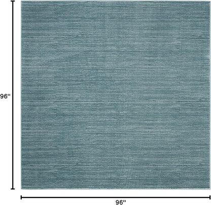 SAFAVIEH Vision Collection Area Rug - 8' Square, Aqua, Modern Ombre Design, Non-Shedding & Easy to Clean, Ideal for Living Room, Bedroom, Dining Space (VSN606B)