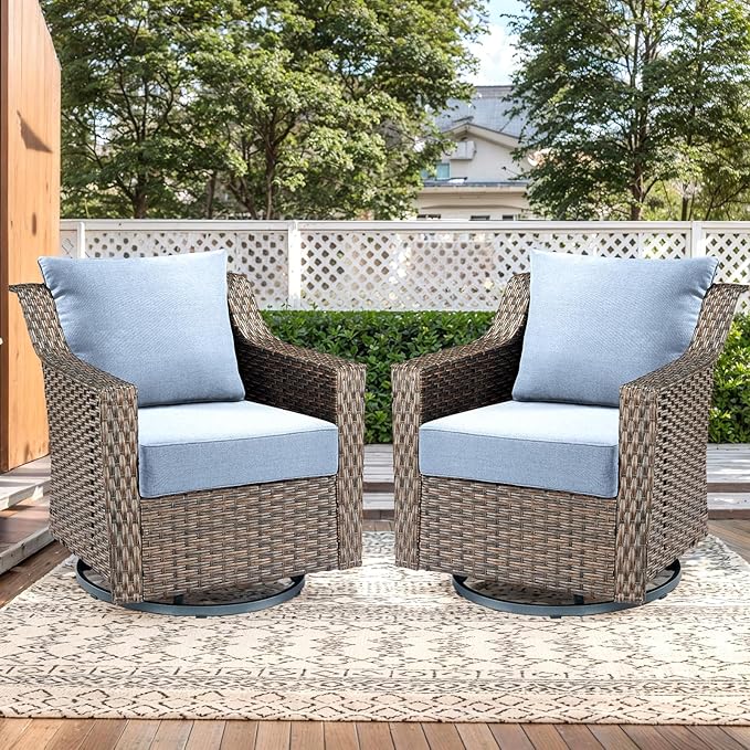 Luxury Outdoor Seat Cushion Set-24 x 24 x 6 Inch Outdoor Chair Cushions with Water Resistant & Removable Cover Outdoor Cushions for Patio Furniture Chair Sofa Couch