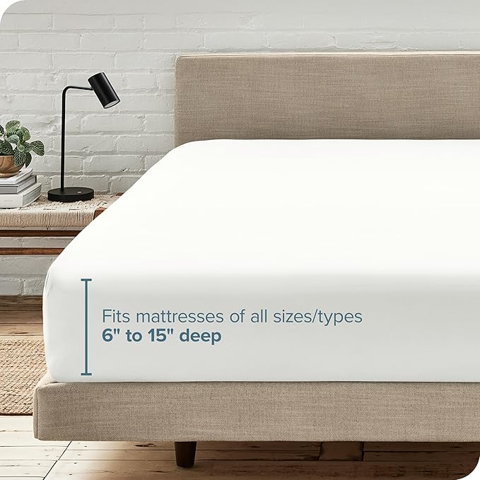 Bare Home Fitted Bottom Sheet Twin XL Size - Premium 1800 Microfiber - Ultra-Soft Hotel Luxury - Deep Pocket - Durable and Long Lasting (Twin XL, Cream)