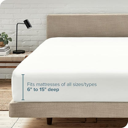 Bare Home Fitted Bottom Sheet Twin XL Size - Premium 1800 Microfiber - Ultra-Soft Hotel Luxury - Deep Pocket - Durable and Long Lasting (Twin XL, Cream)