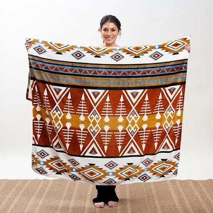 CARSTENS, INC. Ultra Premium Super Soft Plush Sherpa Fleece Oversized Throw Blanket 54" x 68", Arrowhead Earth