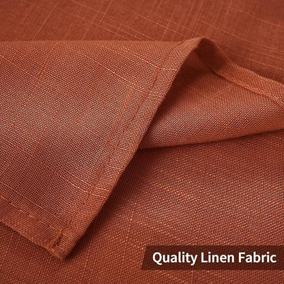 MIULEE Burnt Orange 2 Panels 90 Inch Long Farmhouse Linen Sheer Window Curtains Elegant Terracotta Rust Fall Autumn Drapes Grommet Top Linen Textured Voile for Bedroom Living Room (52 X 90 Inch)