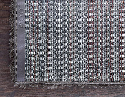 Unique Loom Solid Shag Collection Area Rug (2' 6" x 13' 1" Runner, Graphite Gray)