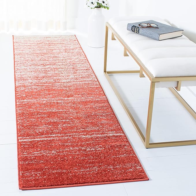 SAFAVIEH Adirondack Collection Runner Rug - 2'2" x 9', Orange & Grey, Modern Ombre Design, Non Shedding & Easy to Clean, Ideal for Hallway, Foyer, Kitchen, Entryway, Bedroom (ADR113P)