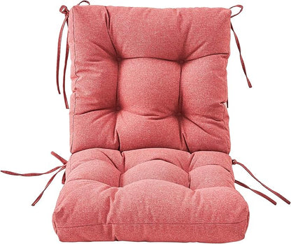 ARTPLAN Seat/Back Outdoor Chair Cushion,Set of 4 Patio Chair Cushion with Tie,Tufted Replacement for Patio Furniture,20x20x4 Inches,4 Count