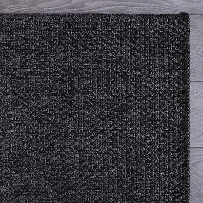 Easy Jute Runner Rug 2x7 Indoor Outdoor Natural Rugs Solid Fiber Rug Woven Area Rug Boho Easy Clean Inside Carpet for Living Room Bedroom Dining Room Hallway or Outdoor Patio Porch (2 X 7 Dark Grey)