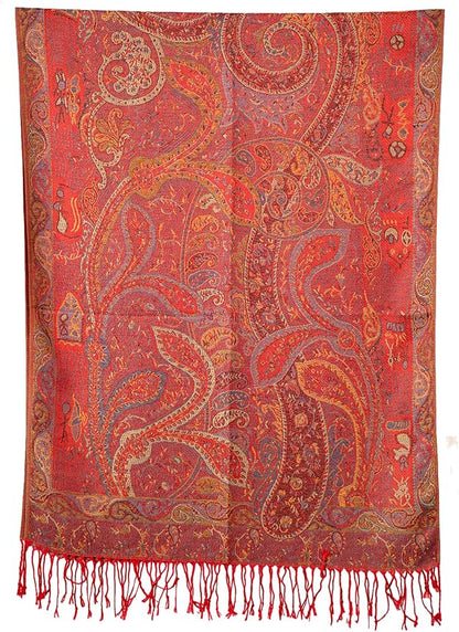 Achillea Big Paisley Pashmina Shawl Wrap for Women – Elegant Scarf for Weddings, Evening Dresses, Festivals & Daily Wear