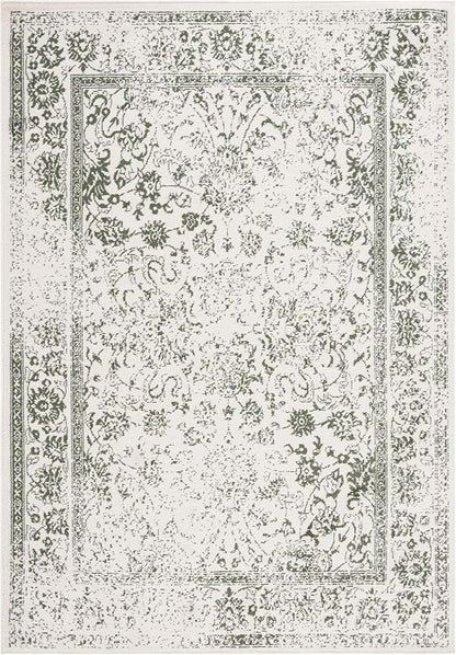 SAFAVIEH Area Rug 4x6 - Adirondack Collection - Ivory & Dark Green, Distressed Vintage Floral Design, Non-Shedding & Easy to Clean, Ideal for Living Room, Bedroom, Dining (ADR109X)