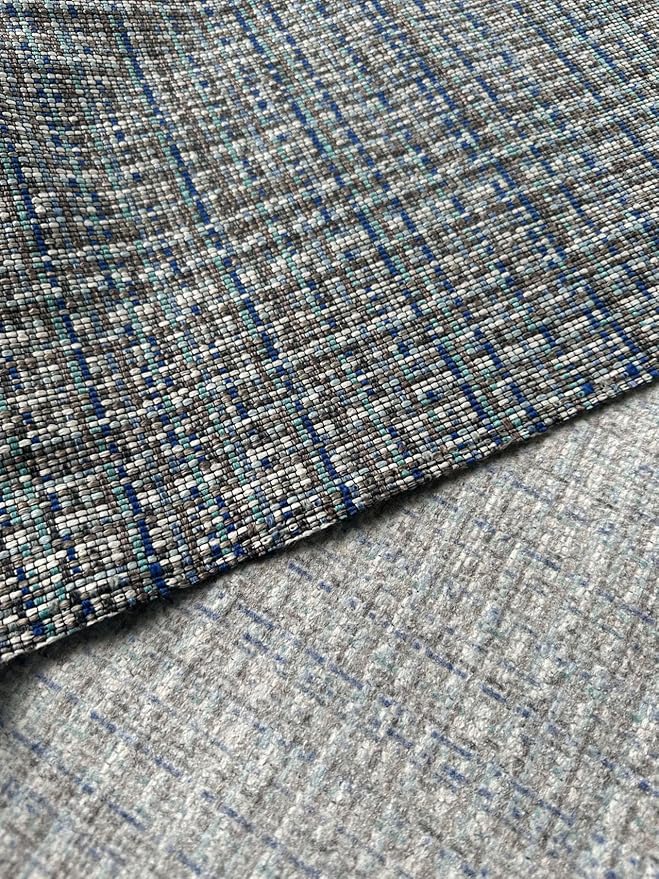 OctoRose 3 Side Zipper Upholstery Thick Linen Tweed Blue Grey, Full Size Futon Cover Sofa DayBed Mattress Slipcover (Linen-Blue/Grey, Full Size)
