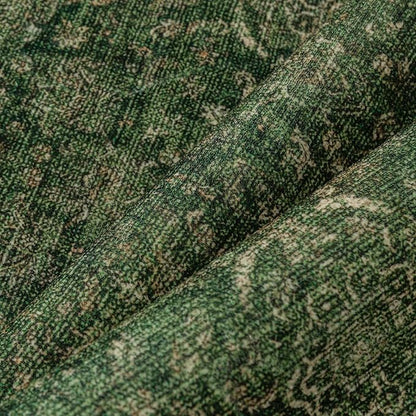 Vintage Area Rug 8x10 Washable Green Living Room Carpet Large Indoor Non Slip Bedroom Low Pile Kitchen Distressed Retro Accent Throw Rug for Dining Room