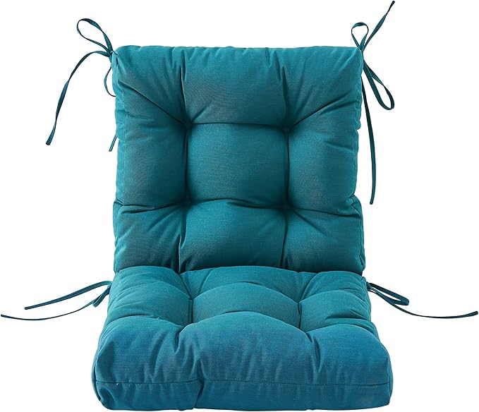 ARTPLAN Seat/Back Outdoor Chair Cushion,Set of 4 Patio Chair Cushion with Tie,Tufted Replacement for Patio Furniture,20x20x4 Inches,4 Count