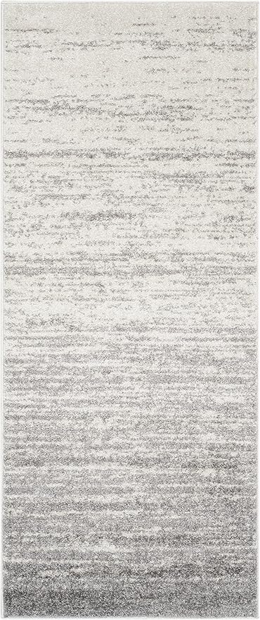 SAFAVIEH Adirondack Collection Runner Rug - 2' x 14', Ivory & Silver, Modern Ombre Design, Non Shedding & Easy to Clean, Ideal for Hallway, Foyer, Kitchen, Entryway, Bedroom (ADR113B)