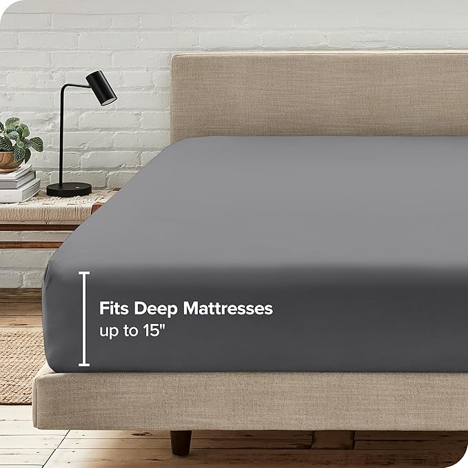 Bare Home Fitted Bottom Sheet RV Bunk Size - Premium 1800 Microfiber - Ultra-Soft Hotel Luxury - Deep Pocket - Durable and Long Lasting (RV Bunk (30x75), Grey)