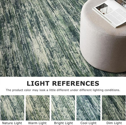 2x8 Modern Abstract Runner Rug for Hallways, Dark Green Super Soft Hallway Decor Kitchen Rugs with Non-Slip, Non-Shedding Washable Rug for Entryway Bedroom Indoor