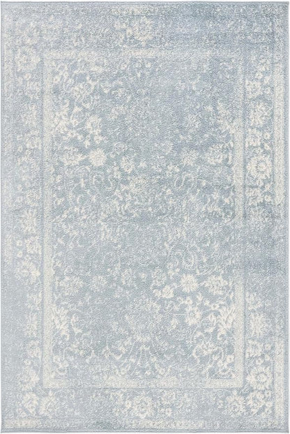 SAFAVIEH Adirondack Collection Area Rug - 5'1" x 7'6", Slate & Ivory, Distressed Vintage Floral Design, Non-Shedding & Easy to Clean, Ideal for Living Room, Bedroom, Dining Space (ADR109T)