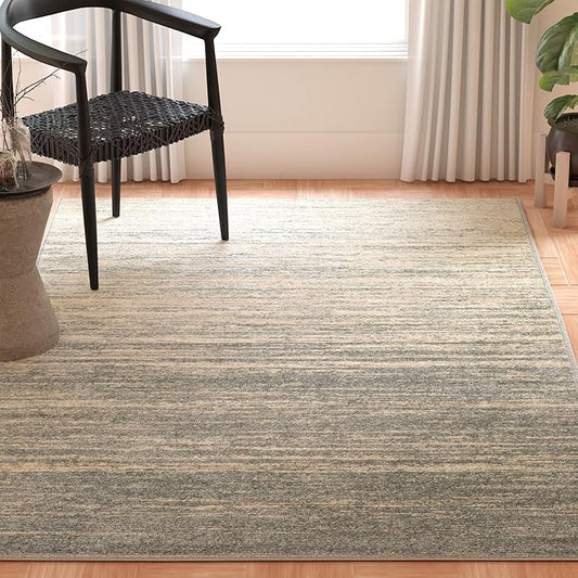 SAFAVIEH Adirondack Collection Area Rug - 3' Square, Slate & Cream, Modern Ombre Design, Non Shedding & Easy to Clean, Ideal for Living Room, Bedroom, Office, Dining Space (ADR113T)