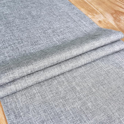 NEWISHER Farmhouse Rustic Table Runner Solid Grey Rectangular Table Runners Faux Linen Table Runner for Everyday Use Kitchen Dining Party Table 13x36 Inch
