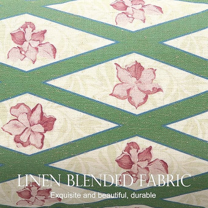 patdrea Designer Throw Pillow Covers Set of 2,French Elegant Spring Green Linen with Iris Floral Pattern Pillow Covers,Decorative Lumbar Pillowcases Cushion for Bed Living Room Outdoor,12"x20"