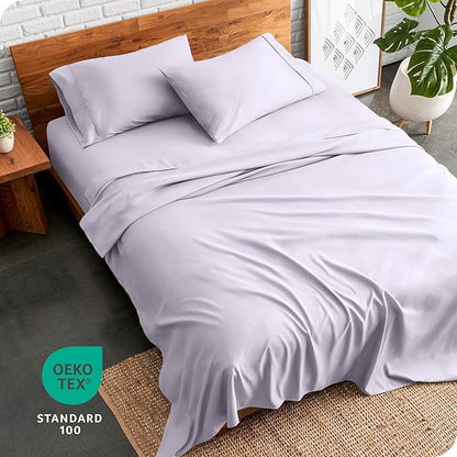 Bare Home Queen Sheet Set - 1800 Ultra-Soft Microfiber Queen Bed Sheets - Double Brushed - Deep Pockets - Easy Fit - 4 Piece Set - Bed Sheets (Queen, Light Lavender)