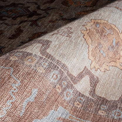 Fame Rugs Brown Modern Oushak Rug 6x9, Vintage Turkish Colorful Oriental Antique Inspired Washable Large Area Rugs, Luxury Living Room Bedroom (383BB, 6' x 9')
